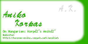 aniko korpas business card